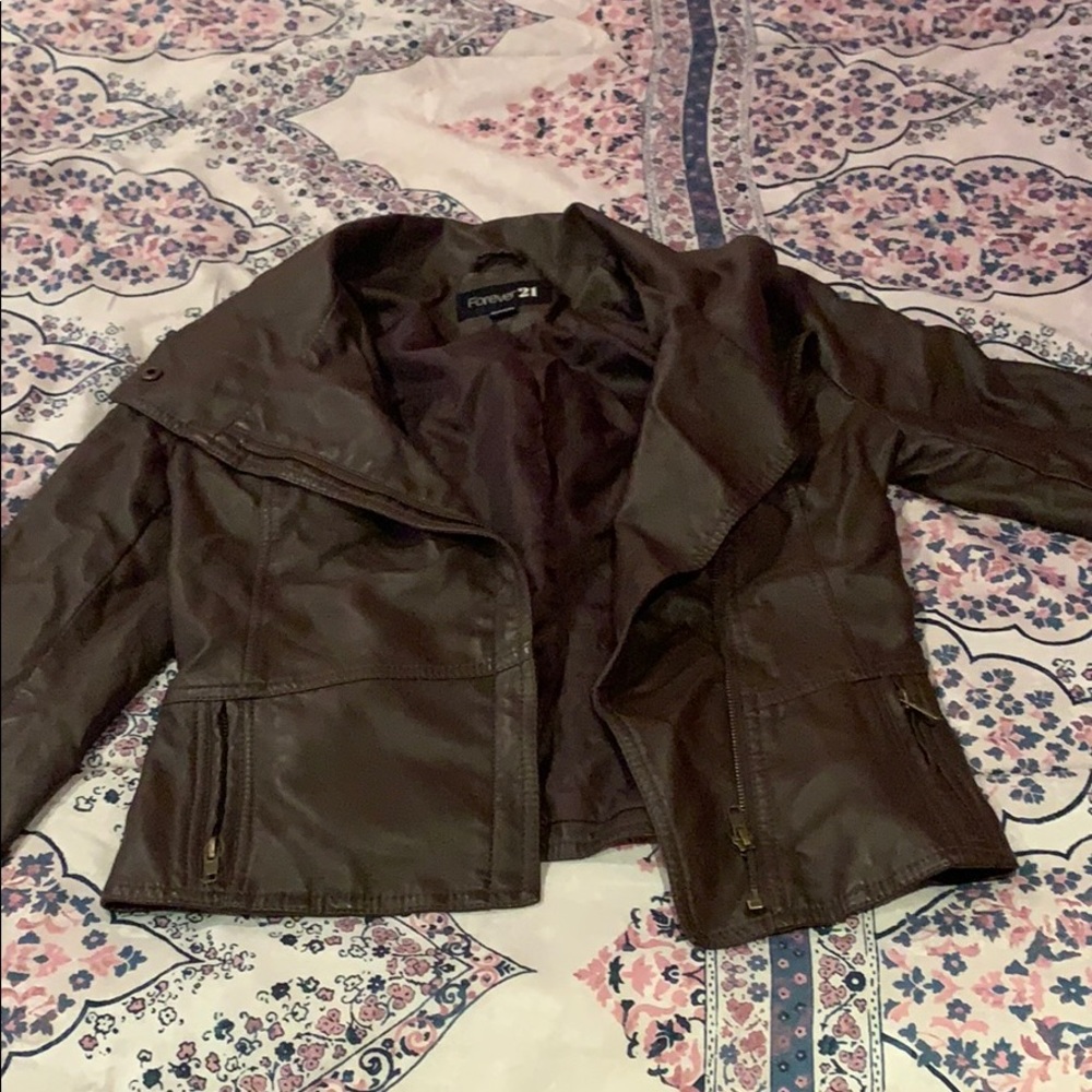 Brown faux leather jacket